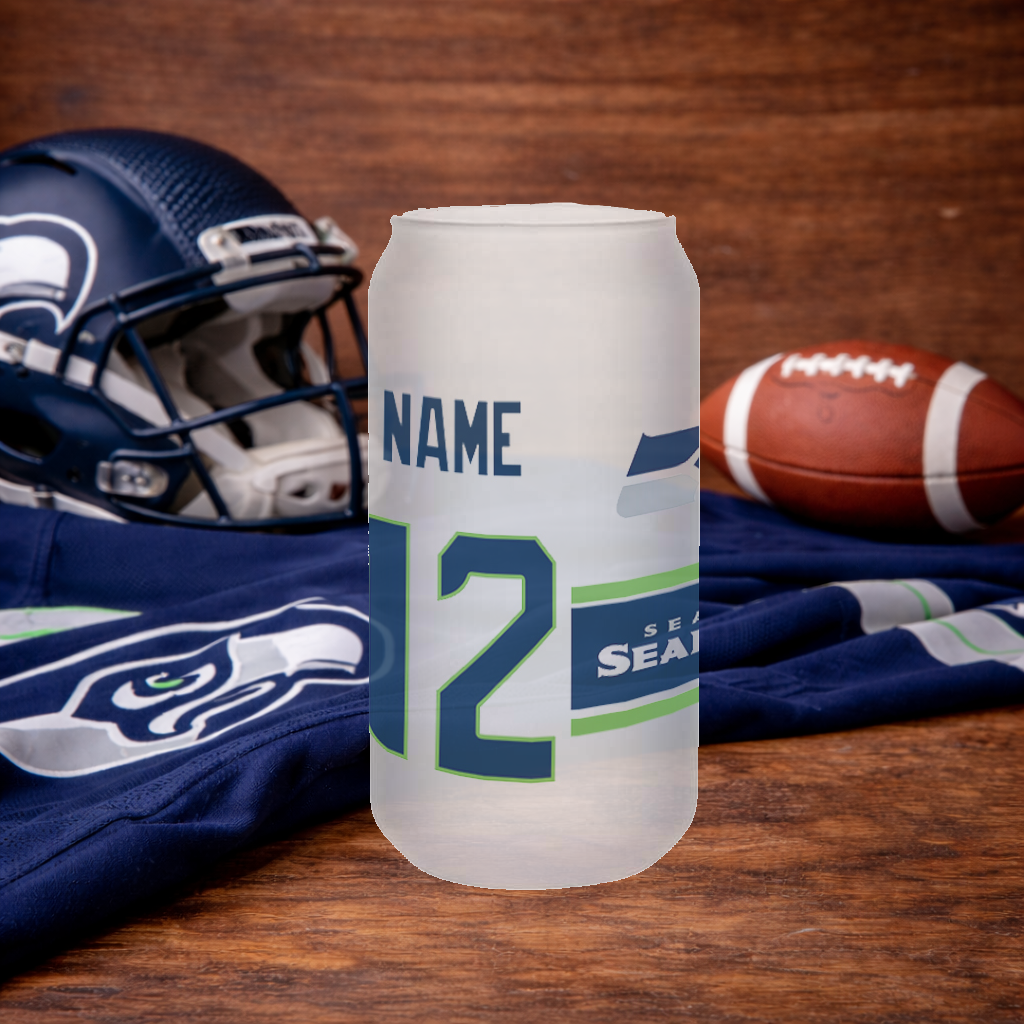 Custom Sports Team Frosted or White Glass Can